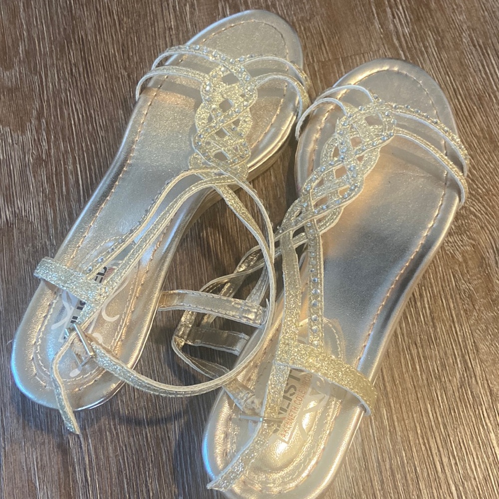 Gold Sparkly Kitten Heels
